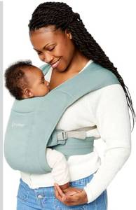 lot 7000 image: Ergobaby Embrace Baby Carrier Newborn to Toddler - Lightweight Ergonomic Baby Carriers - Cozy Essentials (7-25 Pounds), Ponte Knit, Jade Green