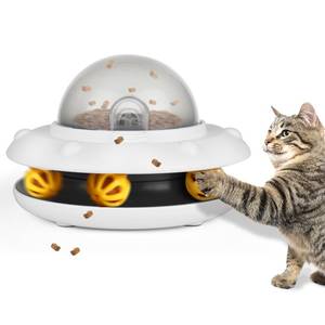 lot 7028 image: Smart Interactive Cat Feeder 2-in-1 Slow Feeder & Track Ball Toy with Bell Puzzle & Snack Dispenser Promotes Healthy Eating & Mental Stimulation for Cats Indoor