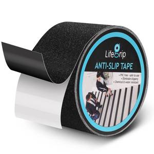lot 7029 image: Lifegrip Anti Slip Tape, 4 Inch x 60 Foot Non-Slip Traction Grip Tape for Stairs, Waterproof Stair Treads Grip Non Slip, Non Skid Tape for Steps, Outdoor Black Grip Tape (4 X 60)