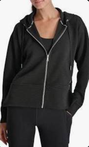 lot 7073 image: dkny ottoman full zip hoodie Black X-Small