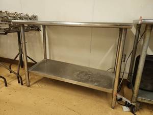 lot 22037 image: 4FT Stainless Steel Commercial Work Table with Undershelf