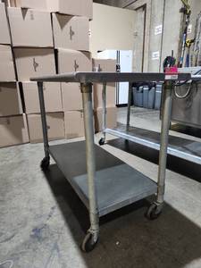 lot 22043 image: 4FT Industrial Rolling Cart with Multi-Level Shelves