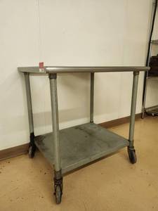 lot 22047 image: 3FT Commercial Stainless Steel Rolling Cart
