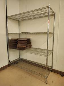 lot 22052 image: 4-Tier InterMetro Commercial Wire Shelving Unit