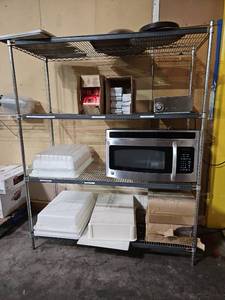 lot 22060 image: 4-Tier InterMetro Wire Shelving Unit