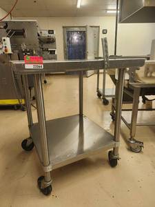 lot 22064 image: Commercial Stainless Steel Mobile Work Table