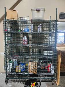 lot 22065 image: Industrial Wire Storage Cart with Casters