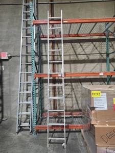 lot 22104 image: Werner 16ft Aluminum Extension Ladder
