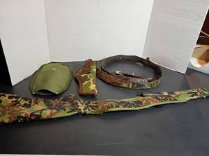 lot 350 image: Gun Holsters, Soft Rifle Case and Size 42in. belt with 12 gauge Embellishments