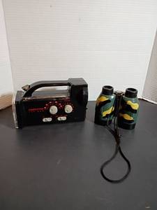 lot 395 image: Claiborne Radio, Flashlight, Siren and Binoculars