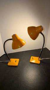 lot 1084 image: Art Specialty Company Inc vintage yellow adjustable desk lamp pair