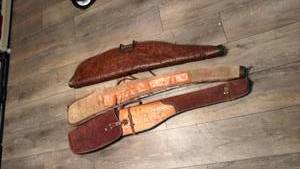 lot 1087 image: Leather long gun cases (3)