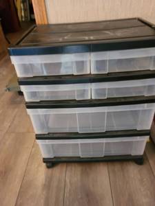 lot 1207 image: 6 drawer organizer on rollers, 27x21x15
