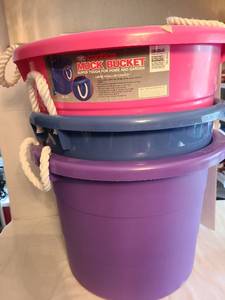 lot 1230 image: 3 large rope handled muck buckets