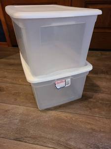 lot 1238 image: Two 51 qt. totes with lids