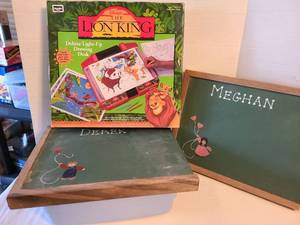 lot 1328 image: Lion King Deluxe light - up, drawing desk and chalkboards.