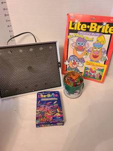 lot 1357 image: Lite Brite Light Box Set with Mr. Potato Head Refill Pack
