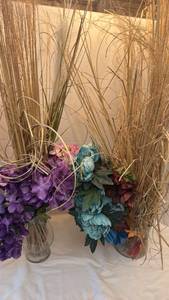 lot 1411 image: Decorative Floral Display with Reed Branches