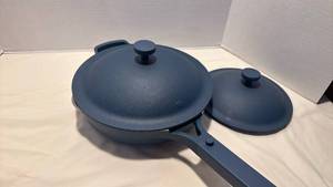 lot 1448 image: Our place nonstick ceramic frying pan with extra lid too small for pan