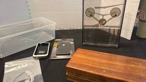 lot 1510 image: Apple iPhone 44S Accessories Bundle with Wooden Display Boxand more