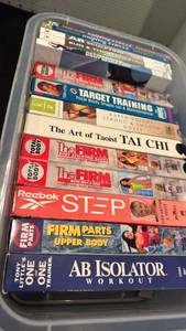 lot 1517 image: Workout vhs tapes and DVDs