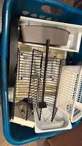 lot 1532 image: Cd holders, organizers and laundry basket
