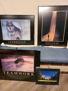 lot 1574 image: Framed inspirational posters, largest is 31x24