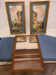 lot 1576 image: Wall decor and mirror, 20x14