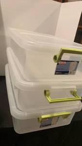 lot 1630 image: 3 Sterilite storage bins