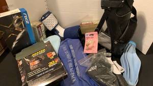 lot 1665 image: Microwave heating wrap, foot braces and more