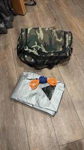 lot 1733 image: Camo Duffle Bag with tarp and Rope