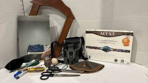 lot 1759 image: Myst DVD edition, new in box, Binoculars, mirror and frame and more