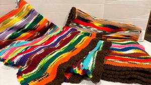 lot 1769 image: Two very nice lap size afghans