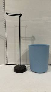 lot 1787 image: Bathroom waste basket and toilet paper holder
