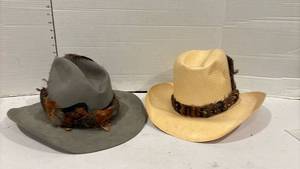 lot 1801 image: Two Cowboy Hats Both size 7.5