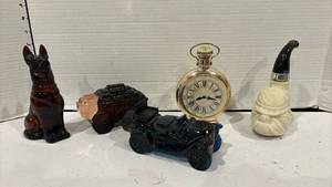 lot 1806 image: Avon Glass Collection with Clock