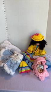 lot 2042 image: Handmade Crochet Baby Doll with Clothes