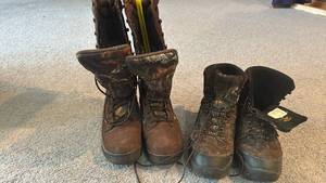lot 2155 image: Camouflage Boots Size 10