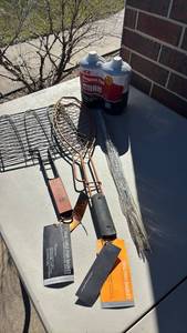 lot 3016 image: Another Propane with BBQFish Baskets and Hotdog Skewers