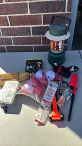 lot 3022 image: Camping Lantern with Fishing Accessories and more