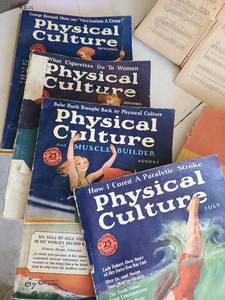 lot 3206 image: Physical Culture magazines from 1926 and old books