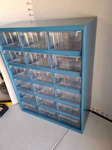 lot 3238 image: Garage or craft empty 18 drawer storage unit, 18x15x6