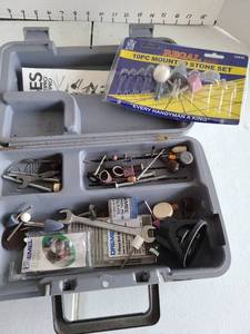 lot 3248 image: Dremel accessory kit with regal mount stone set, no Dremel included in case