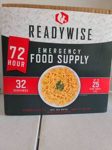 lot 3316 image: Ready Wise Emergency Food Supply, 25 year shelf life, see pics