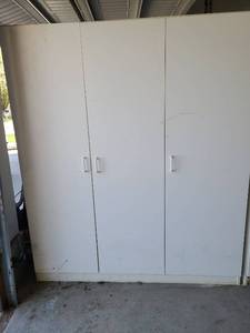 lot 3400 image: 3.n Door storage cabinet used in garage, 72X61X21.