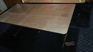 lot 4015 image: Wooden Folding Banquet Table 5 ft