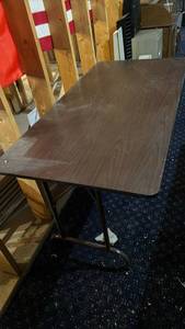 lot 4017 image: Last one Wooden Folding Banquet Table 5 ft