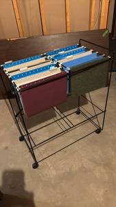 lot 4124 image: Rolling File Cart with Hanging Folders