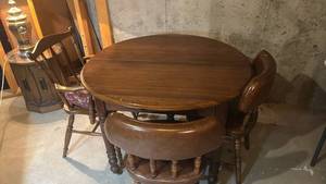 lot 4131 image: Round Table with Three Chairs 29x14