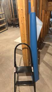 lot 4140 image: Step Stool and Roll of Vinyl
